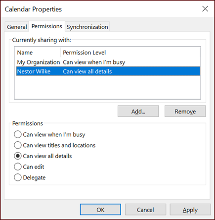 Choose the permissions for each person.